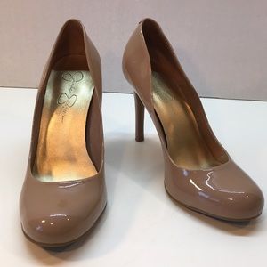 Jessica Simpson Tan Patent Leather Pumps Size 8.5